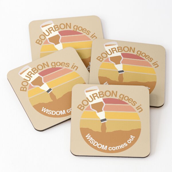 Item preview, Bourbon Goes In Wisdom Comes Out - Retro Bourbon And Sunset Lovers designed and sold by ViewerEqualsPhoton.