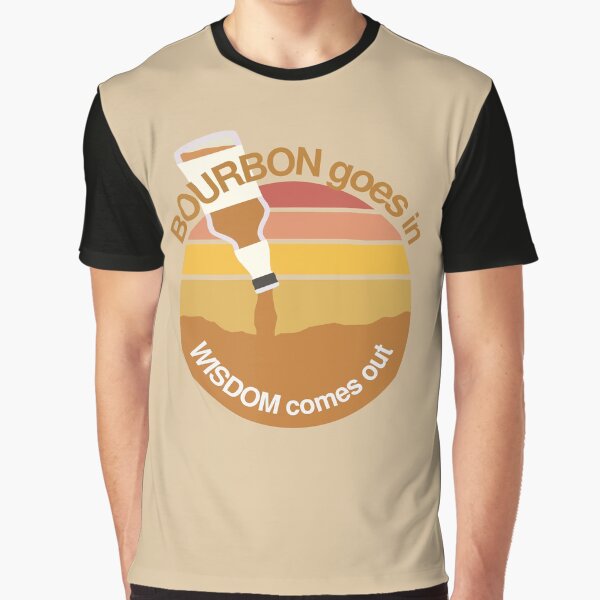 Item preview, Bourbon Goes In Wisdom Comes Out - Retro Bourbon And Sunset Lovers designed and sold by ViewerEqualsPhoton.