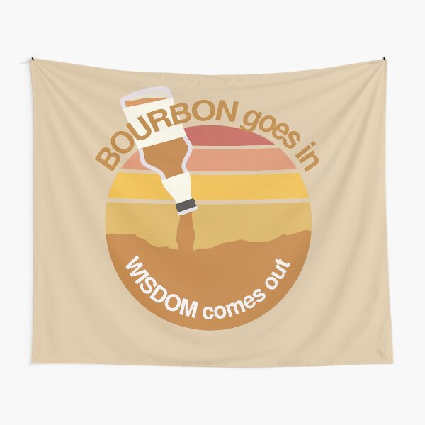 Item preview, Bourbon Goes In Wisdom Comes Out - Retro Bourbon And Sunset Lovers designed and sold by ViewerEqualsPhoton.