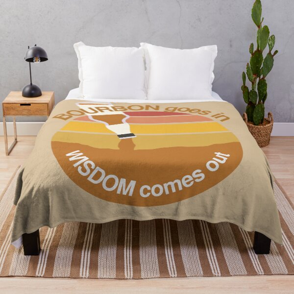 Item preview, Bourbon Goes In Wisdom Comes Out - Retro Bourbon And Sunset Lovers designed and sold by ViewerEqualsPhoton.