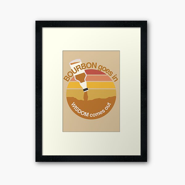 Item preview, Bourbon Goes In Wisdom Comes Out - Retro Bourbon And Sunset Lovers designed and sold by ViewerEqualsPhoton.