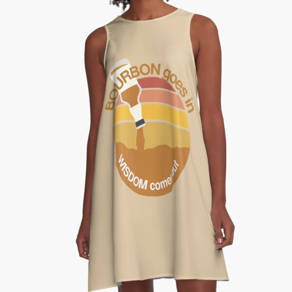 Item preview, Bourbon Goes In Wisdom Comes Out - Retro Bourbon And Sunset Lovers designed and sold by ViewerEqualsPhoton.