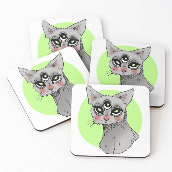 Item preview, three eyed cat designed and sold by katherinedraws.