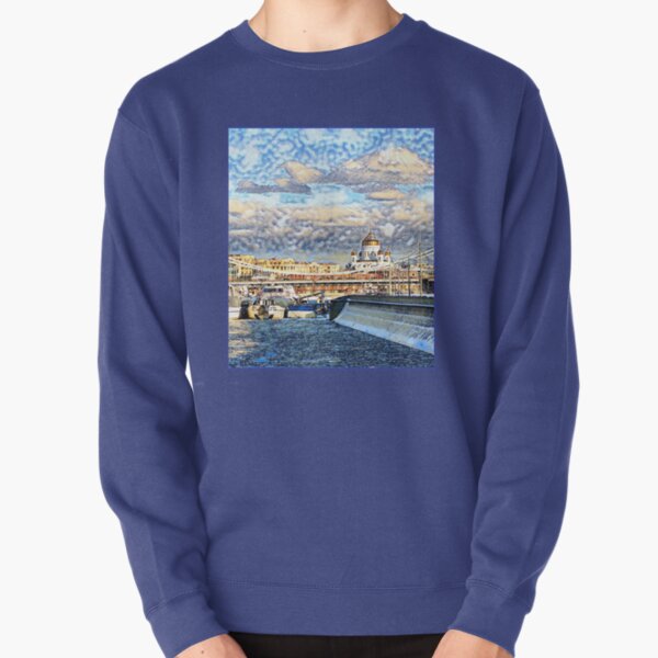 Russian winter Moscow River view Pullover Sweatshirt