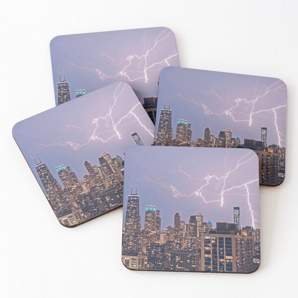 Item preview, Chicago Skyline at Night designed and sold by Sofia-Draws.
