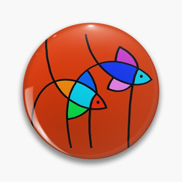 Item preview, Two Swimming Fish - Colors on Red designed and sold by Istvan Ocztos.
