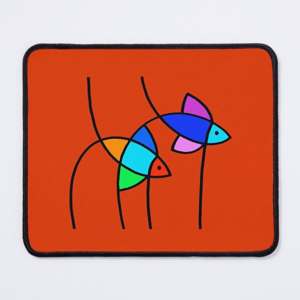 Item preview, Two Swimming Fish - Colors on Red designed and sold by Istvan Ocztos.