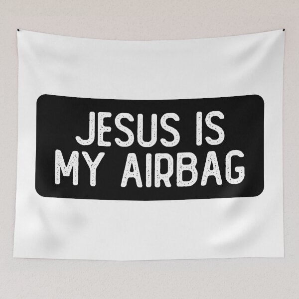Item preview, Jesus Is My Airbag Funny Bumper designed and sold by Sour Soul.