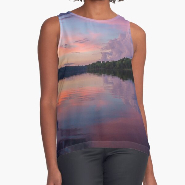 Upper Hudson River Sunset Sleeveless Top