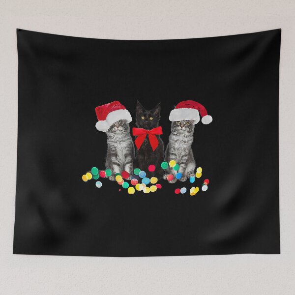 Item preview, Three Kittens with Hats Tangled Christmas Lights designed and sold by Tuckerstyle.