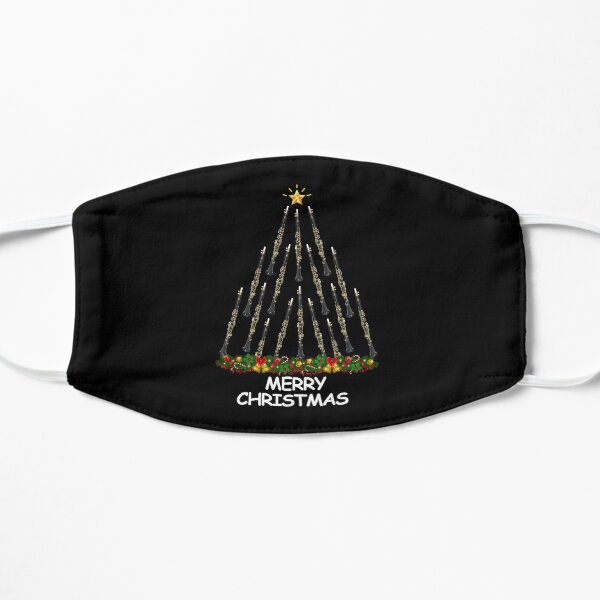Clarinet Christmas Tree Shirt Merry Christmas Flat Mask