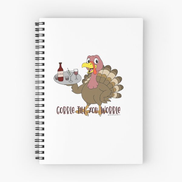 Item preview, Gobble Till You Wobble Digital Doodle pun | sticker, magnet, button | thanksgiving, holiday, turkey designed and sold by Caroline Lynch.