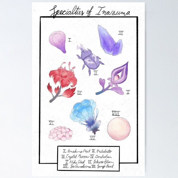 Item preview, Genshin Impact Inazuma Specialties Colored Ver designed and sold by keelsome.