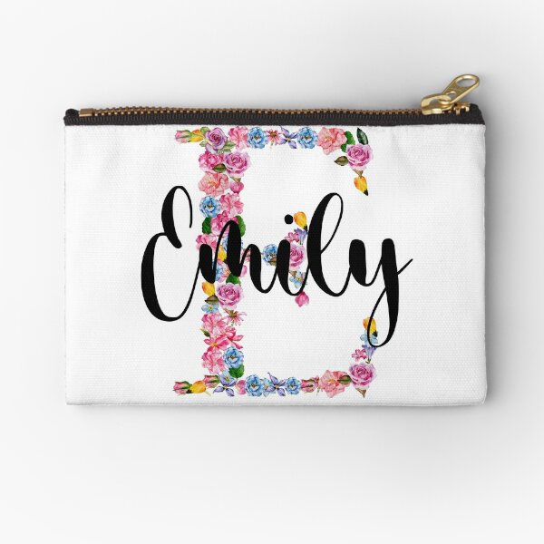 Emily Name - Meaning of the Name Emily Zipper Pouch for Sale by bahjaghraf