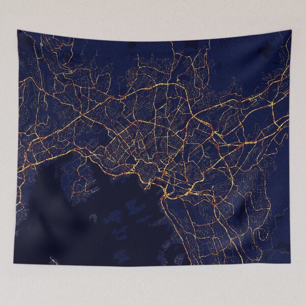 Item preview, Oslo, Norway Map - City At Night designed and sold by deMAP.