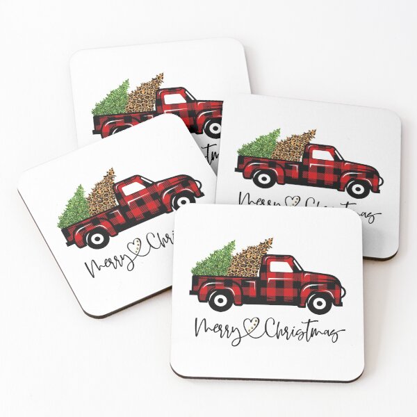 Item preview, Merry Christmas Buffalo Truck Tree Red Plaid Leopard designed and sold by shlebah.