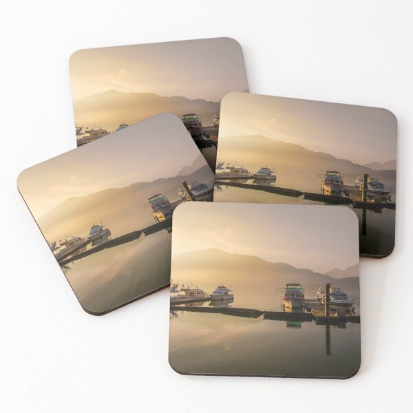Item preview, Sunrise with boats on Sun Moon Lake, Taiwan designed and sold by WorldScenery.