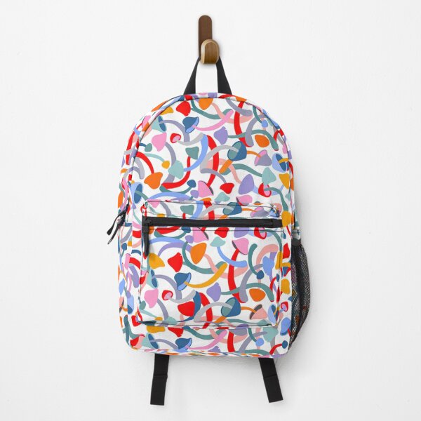 Item preview, Colorful Mushrooms on a Green Background, Mashroom Pattern, Backpacks designed and sold by graphic-genie.