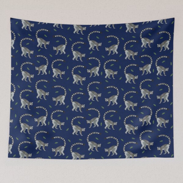 Item preview, Ring tailed lemur repeat pattern  designed and sold by cassandrafallon.