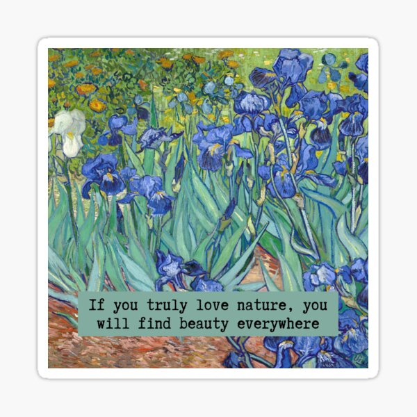 Van Gogh Art with Quote Sticker for Sale by w3uu