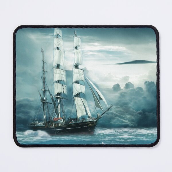 Item preview, Medieval Sailboat Float Through Gloomy Stormy Sea designed and sold by BerryCats.