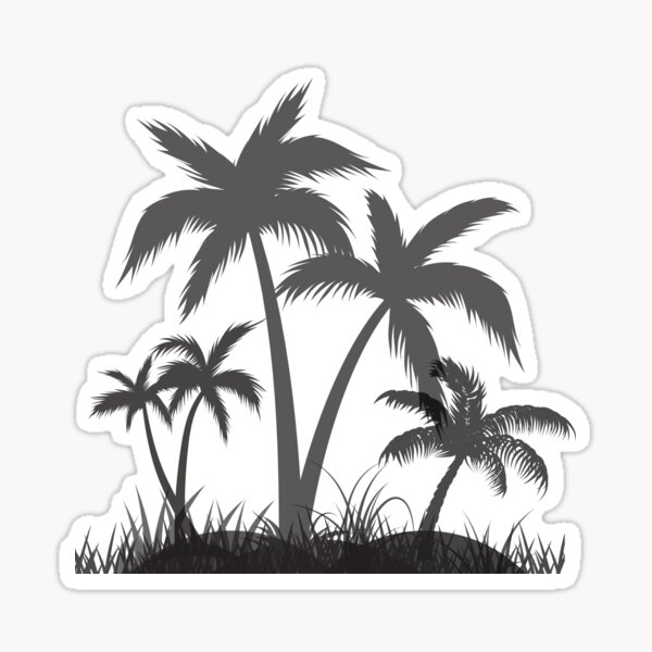 Palm Trees Cute - 12 Vinyl Sticker Waterproof Decal 