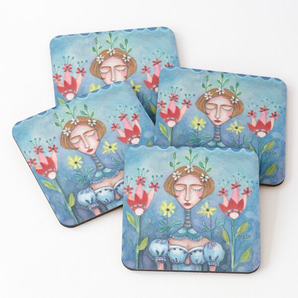 Item preview, Girl Blue Frida Kahlo Floral Garden Plant Woman Meloearth designed and sold by meloearth.