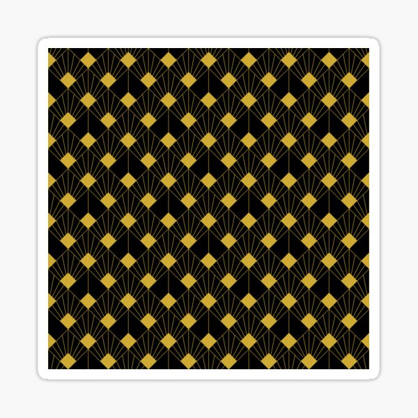Art Deco Black and Gold Pattern Sticker