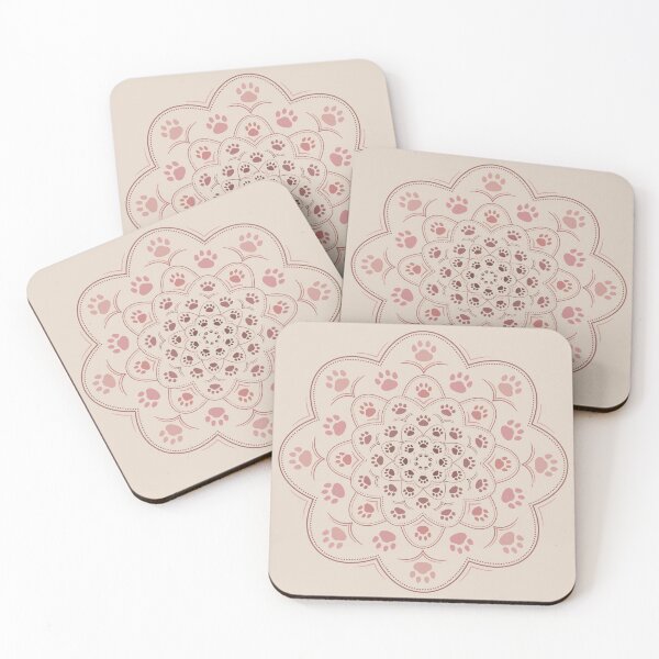 Item preview, Pawprint mandala in reddish designed and sold by Tillowin.