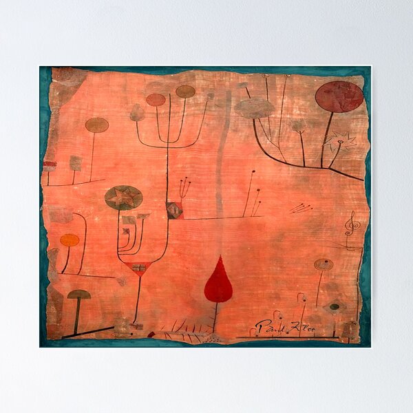 Paul Klee | Fruits sur rouge ou Le mouchoir du violoniste (avec signature) | Inspiré de Klee Poster