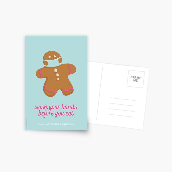 Masked Gingerbread Man Postcard