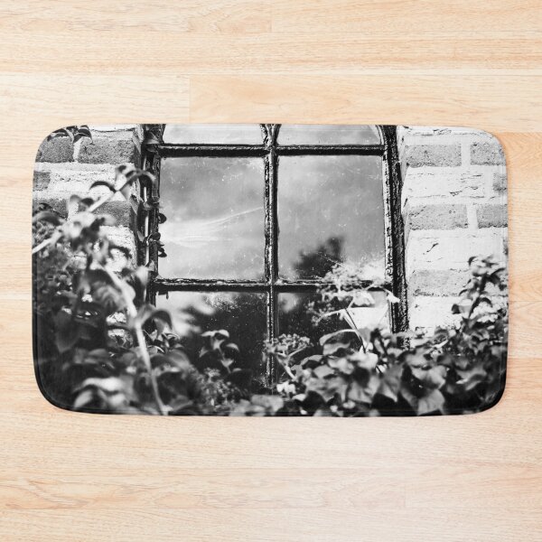 Item preview, Black and White photo of a hidden window behind the bushes on the street designed and sold by Diana van Neck.