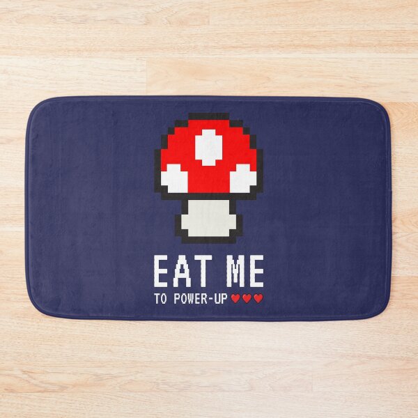 Item preview, 8-bit retro computer game EAT ME! Magic Mushroom designed and sold by Happy Puppy Print On Demand.