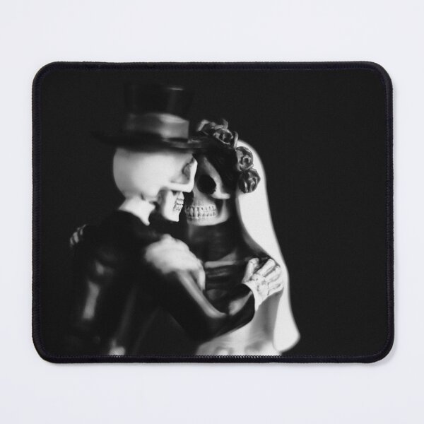 Item preview, The always and forever love of a Halloween skeleton bridal couple, black and white photo designed and sold by Diana van Neck.