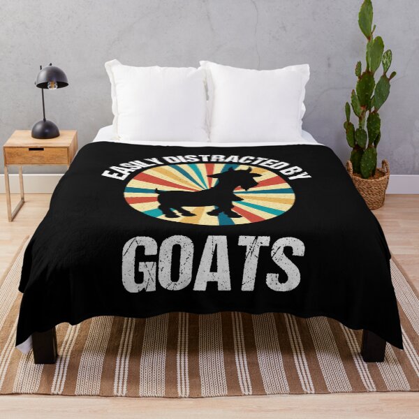 Item preview, Easily Distracted By Goats Funny Retro Vintage Gift present designed and sold by Wadia Hamda.