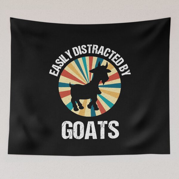 Item preview, Easily Distracted By Goats Funny Retro Vintage Gift present designed and sold by Wadia Hamda.