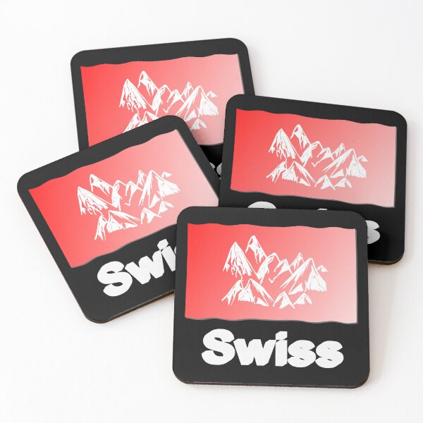 Item preview, Swiss flag motif, mountains, Swiss gift idea designed and sold by Kirei-Lily.