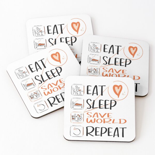 Item preview, Super Caregiver/Nursing Assistant/Nurse's Aide saves the World. Eat, sleep, save world, repeat. designed and sold by funnycolors.
