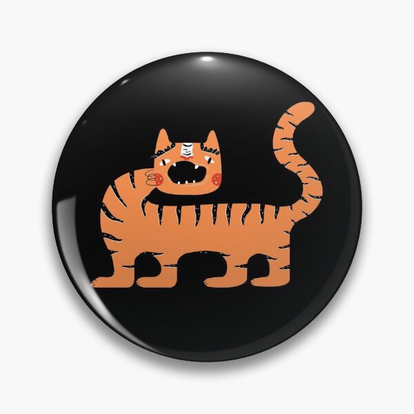 Item preview, Primitive Folk Style Orange Tiger Design designed and sold by EarthArtDesigns.