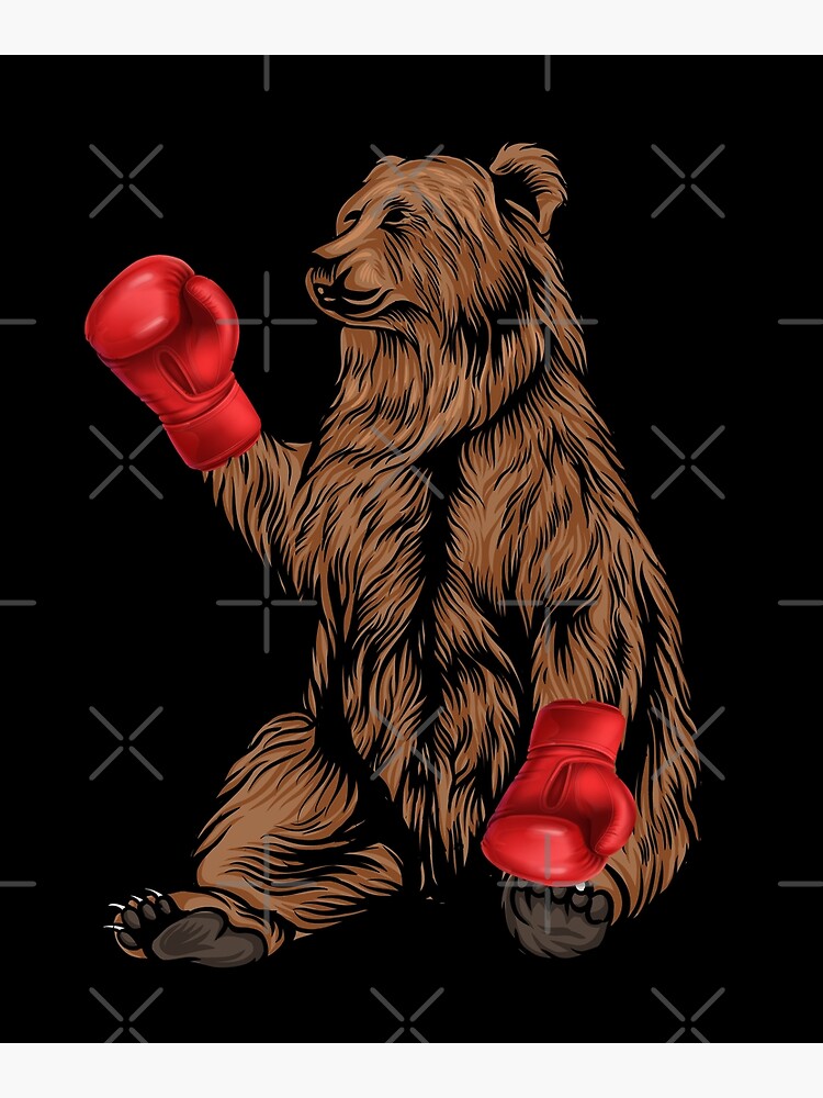 "Boxer bear brown bear grizzly predator with boxing gloves martial arts