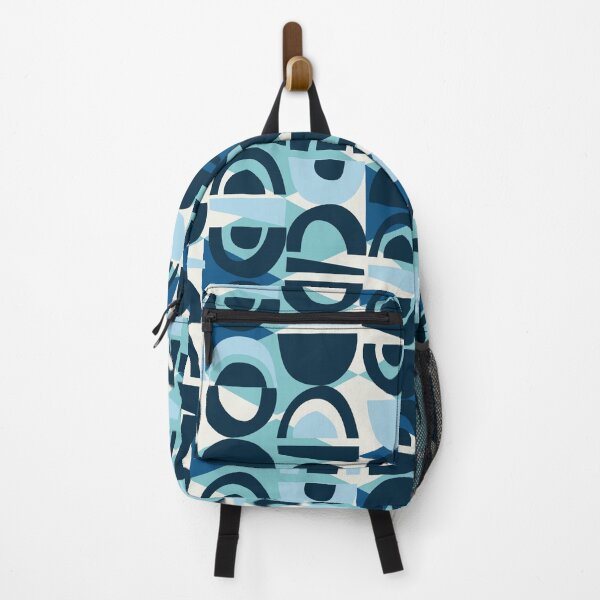 Item preview, Retro Geometric Abstract in tones of blue designed and sold by AngelaSims.