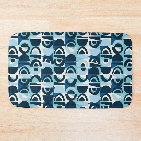 Item preview, Retro Geometric Abstract in tones of blue designed and sold by AngelaSims.