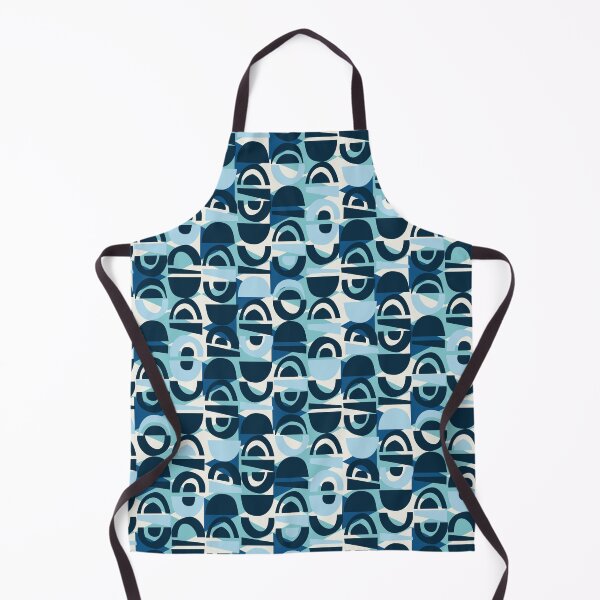 Item preview, Retro Geometric Abstract in tones of blue designed and sold by AngelaSims.