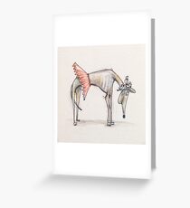 This old girl lives with a much younger girl Greeting Card