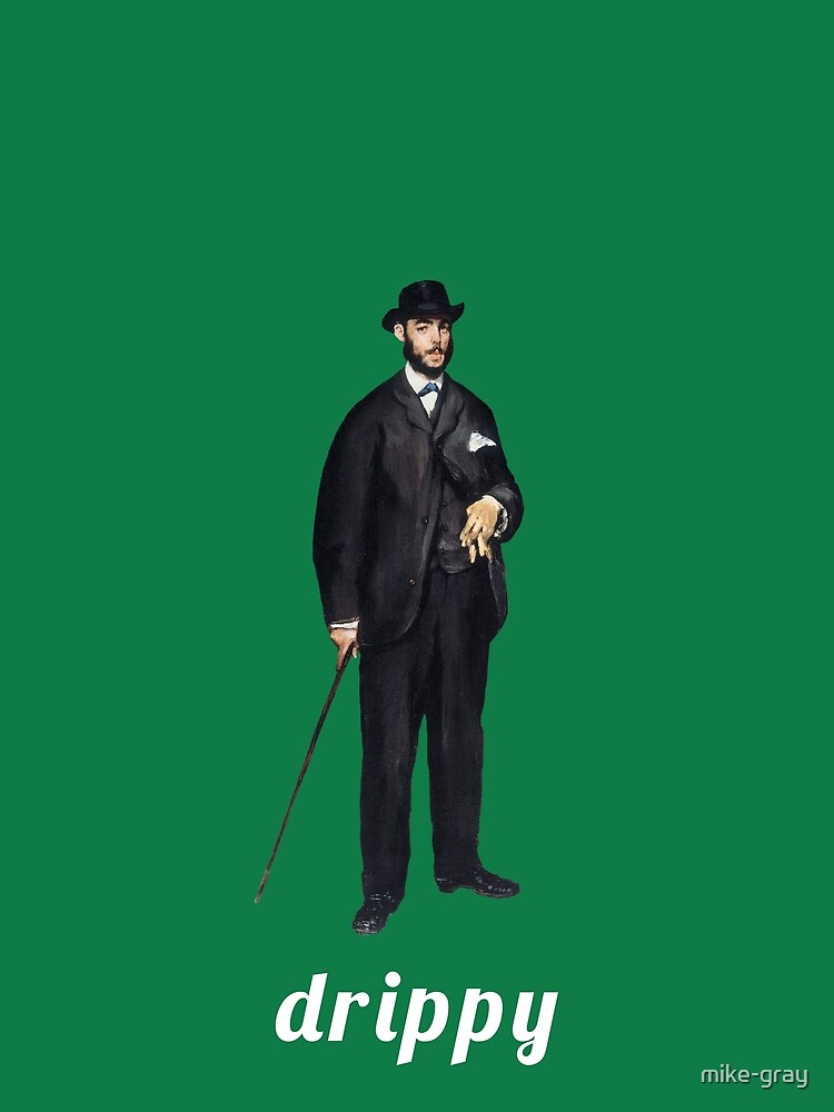 Vintage Fella Wearing a Suit with Dripping Written Below on Green by mike-gray