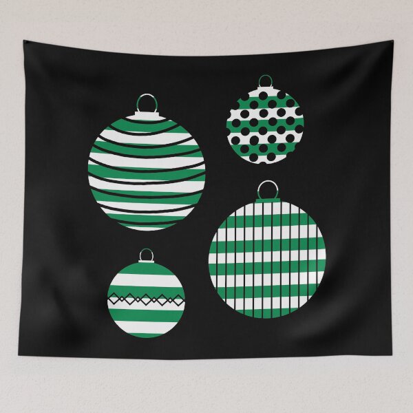 Item preview, Glasgow Celtic Football Club Green and White Hooped Christmas Bauble Festive Design designed and sold by MacPean.