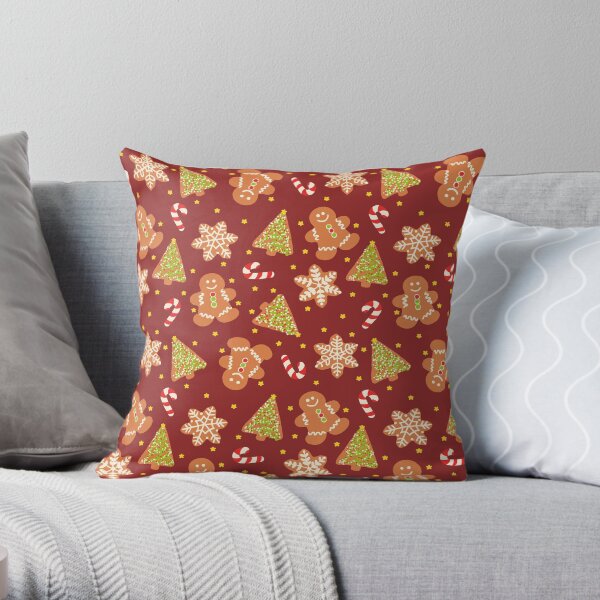 16x16 Multicolor Gildel Design Gingerbread Cookies Christmas Pink Throw Pillow 16x16 Multicolor Gildel Design Gingerbread Cookies Christmas Pink Throw Pillow