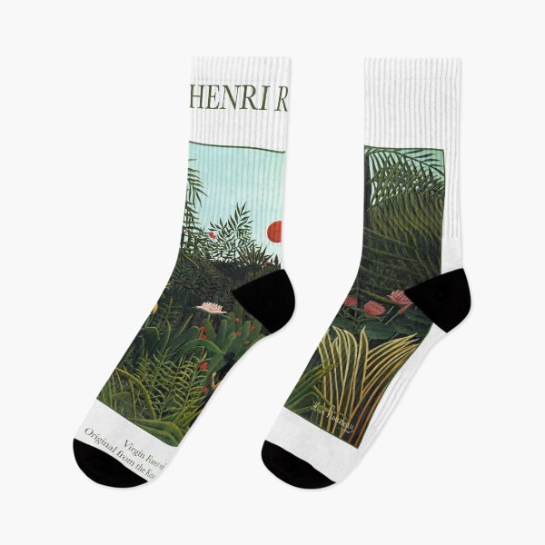 Item preview, HENRI ROUSSEAU - Virgin Forest with Sunset - Painting Landscape jungle tropical forest designed and sold by FrostMintStudio.