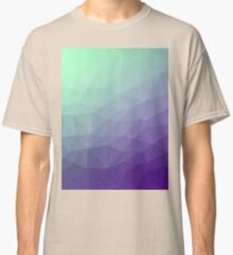 Purple green ombre gradient geometric mesh Classic T-Shirt