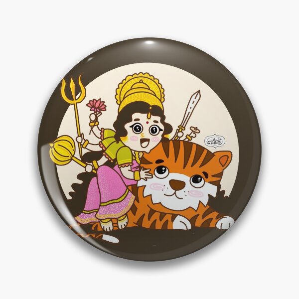 Item preview, Goddess Durga with Tiger - Hindu Deity - Indian Goddess designed and sold by mydoodlesateme.
